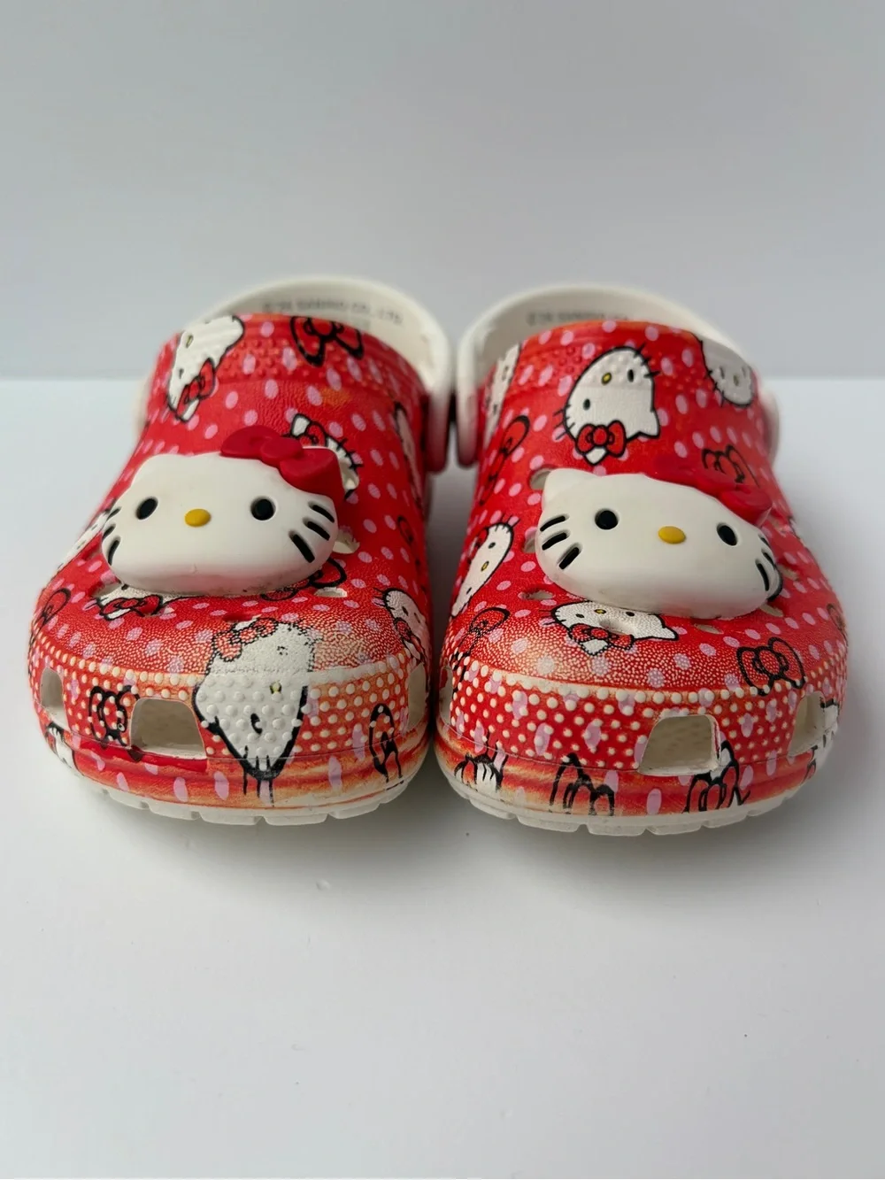 Crocs X Hello Kitty Sandals Slip On‎ Clogs Red & White Toddler C9
